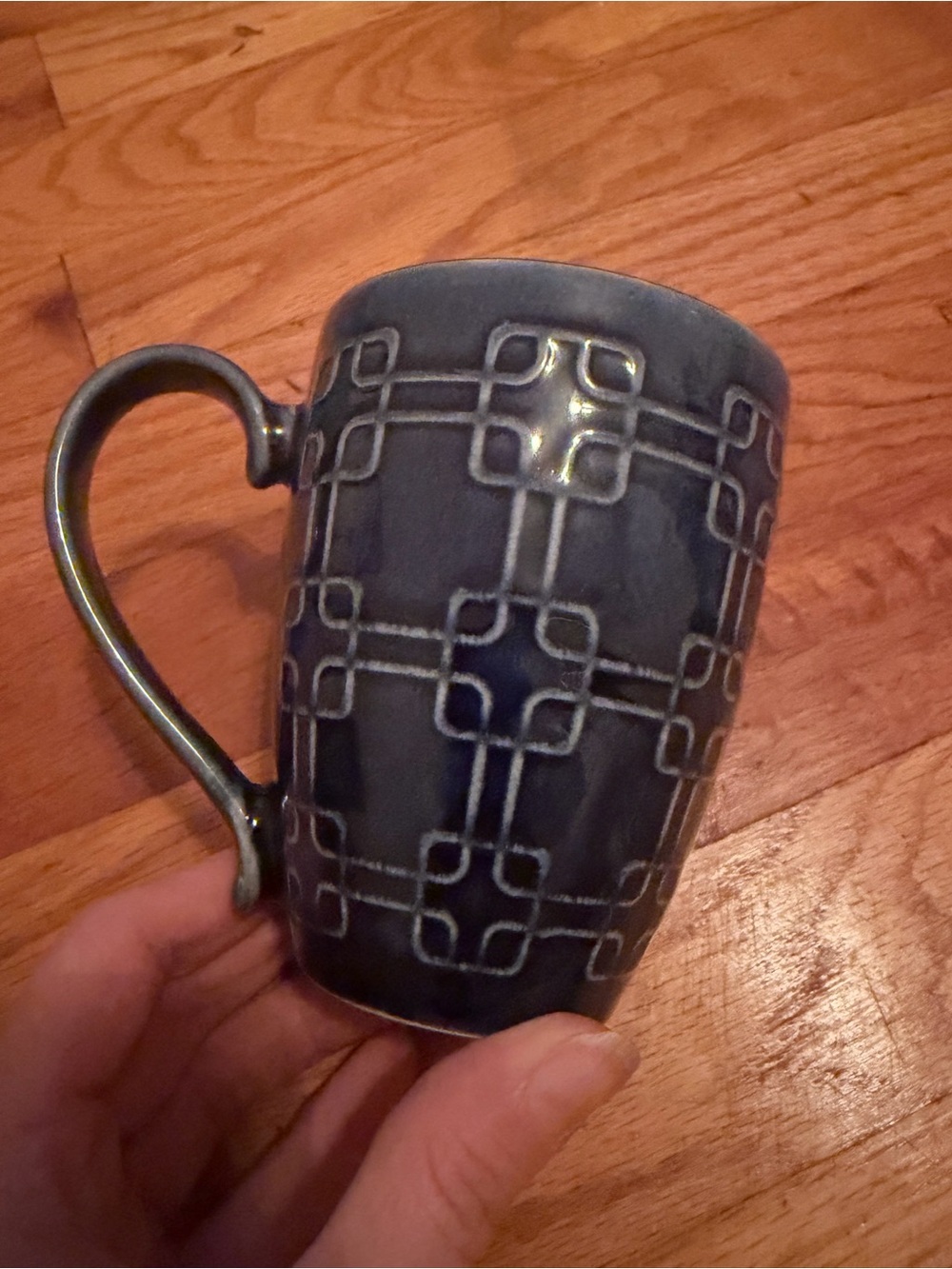 Blue Geometric Ceramic Coffee Mug - Stylish Home Dining